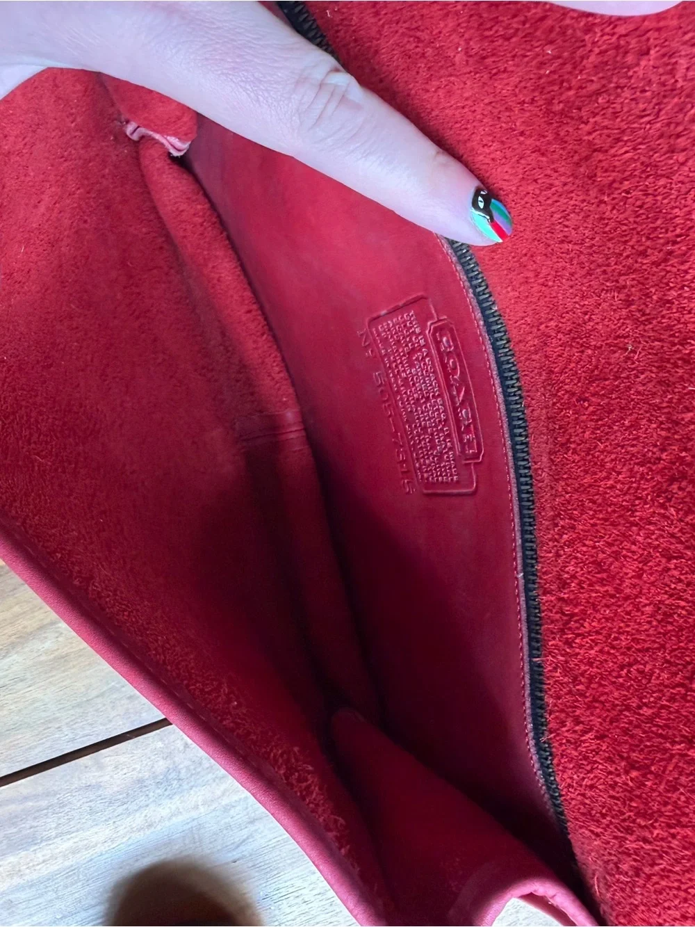 Vintage Coach Red Leather Shoulder Bag with Turn-Lock